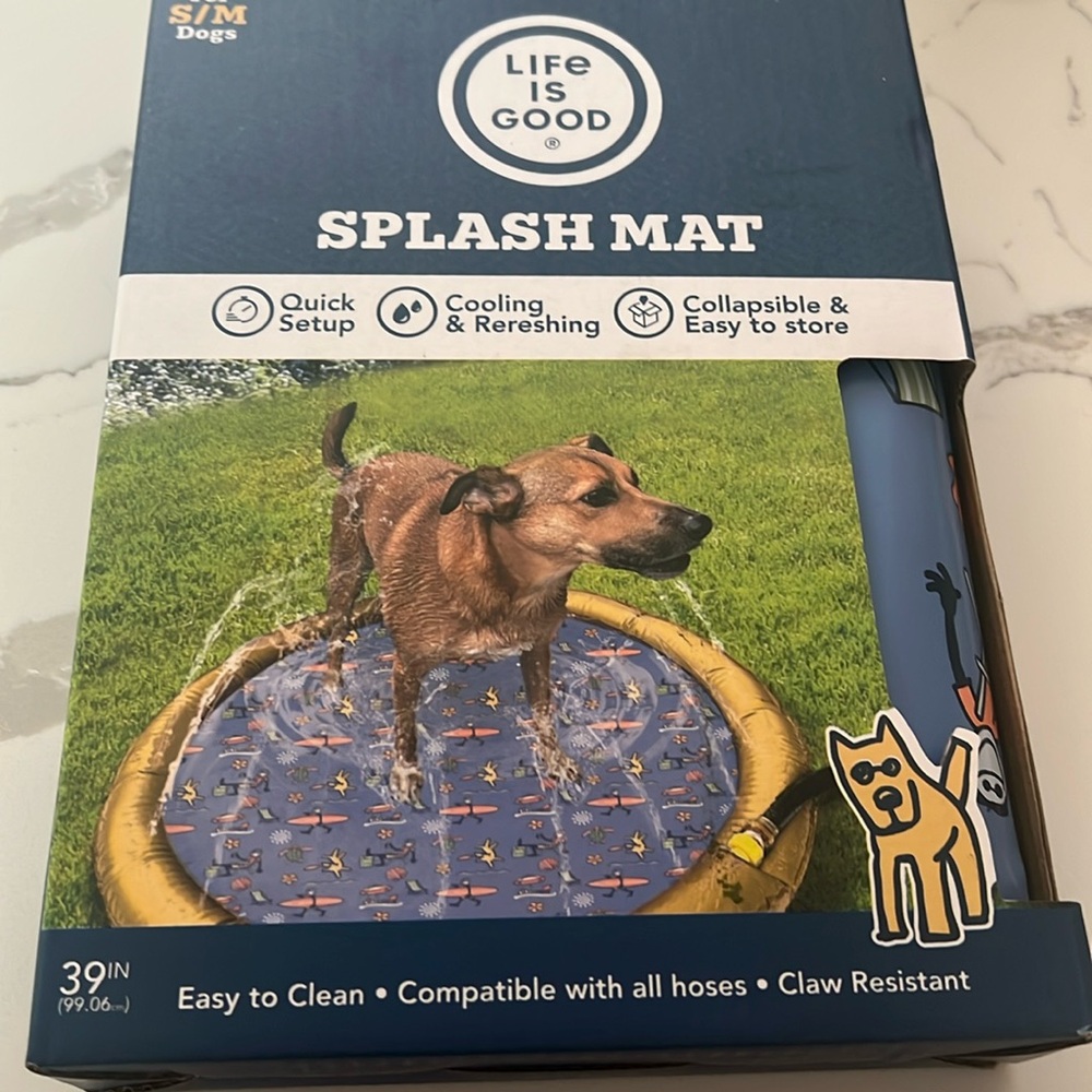 Life Is Good Splash Mat For Small Medium Dogs 39in Cooling Easy Clean Outdoor